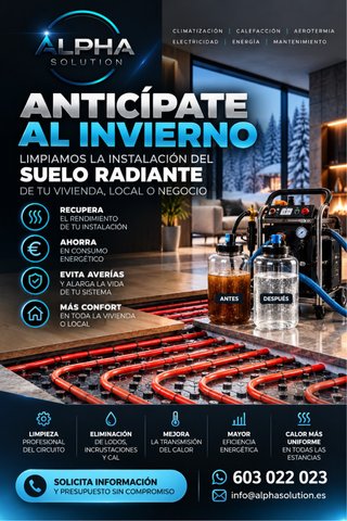 Limpieza tubería suelo radiante y radiadores
