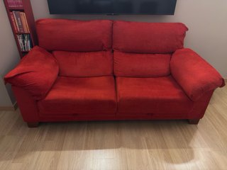 Sofá 3 plazas rojo