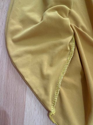 Vestido largo tejido punto amarillo