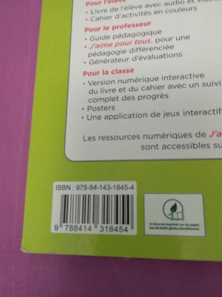 Libro J'aime A1 método de francés