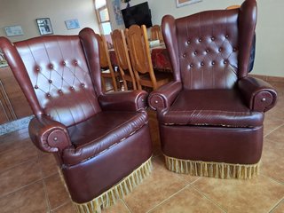 2 Sillones Vintage Piel Marrón