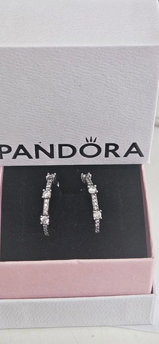 Pendientes Pandora de plata y circonitas