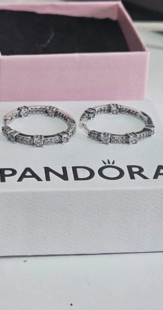 Pendientes Pandora de plata y circonitas