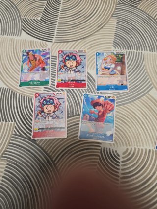 5 Carte One Piece - Bartolomeo, Copy, Nami, Luffy