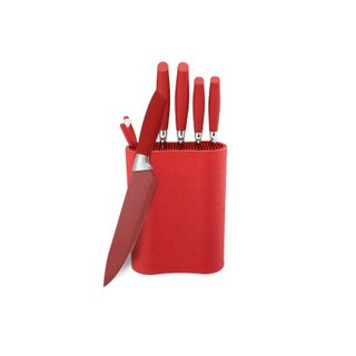 Juego de 7 cuchillos antiadherentes con taco