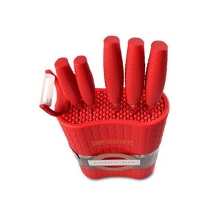 Juego de 7 cuchillos antiadherentes con taco