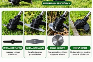 Desbrozadora Inalámbrica 36V 2 Baterías