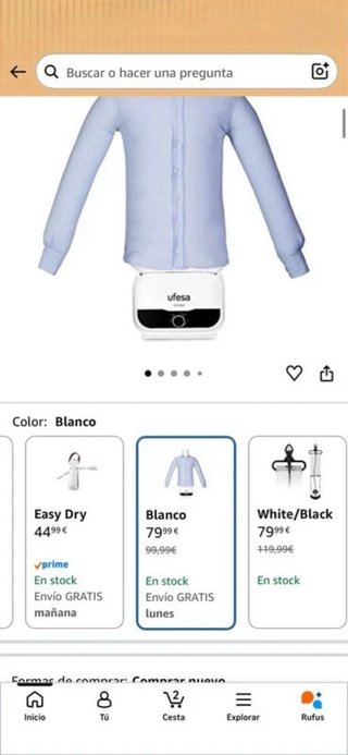 Secador y Planchador de Camisas Ufesa SV1200