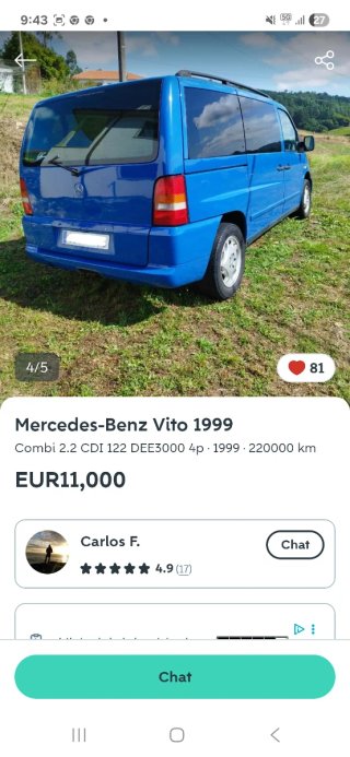 Piloto trasero izquierdo Mercedes Vito 638