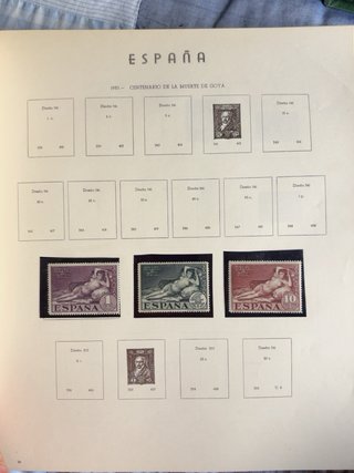 ESPAÑA 1855–1966 · Álbum filatélico con Goya