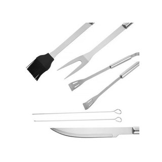 Juego 9 utensilios barbacoa acero inoxidable