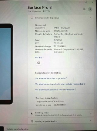 Microsoft Surface Pro i5 16GB 256GB Portátil Table