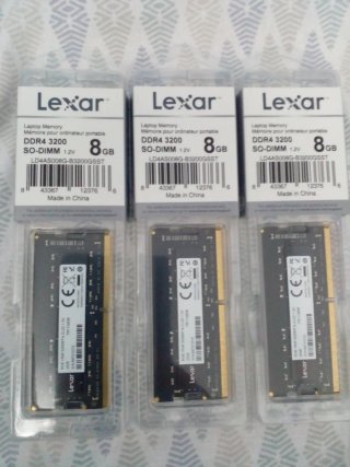 3 Módulos Memoria RAM Lexar DDR4 8GB