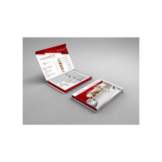 Juego 7 cuchillos antiadherentes pelador blanco