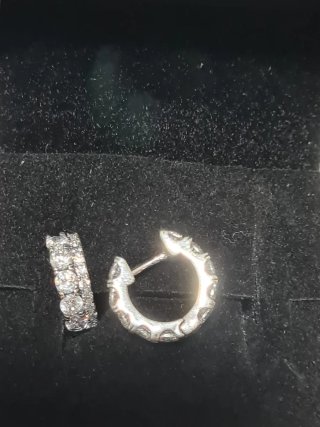 Pendientes Pandora de plata con doble circonitas