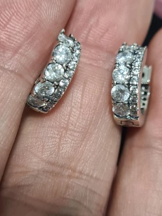 Pendientes Pandora de plata con doble circonitas