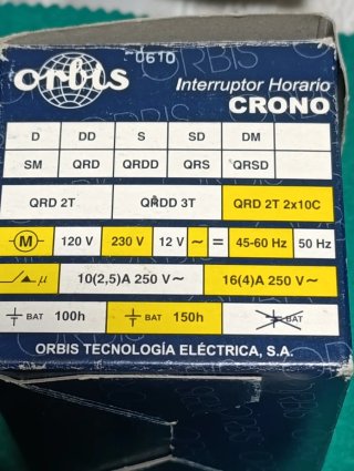 Lote  Interruptor horario Orbis T-20