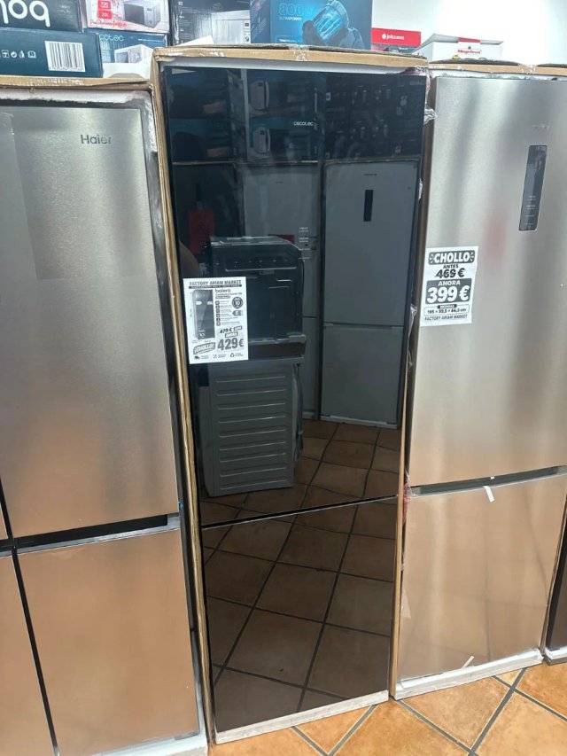 Frigorífico Combi Bolero CoolMarket  cristal negro