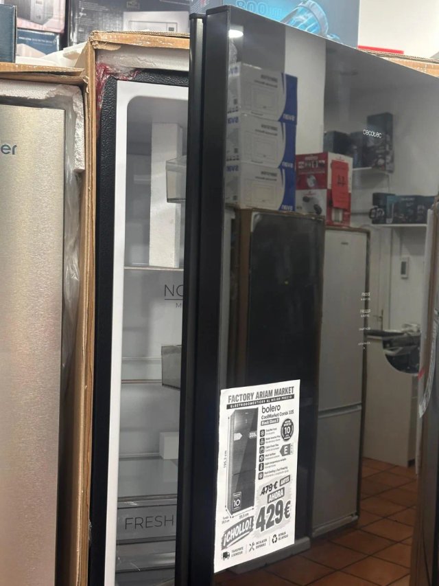 Frigorífico Combi Bolero CoolMarket  cristal negro