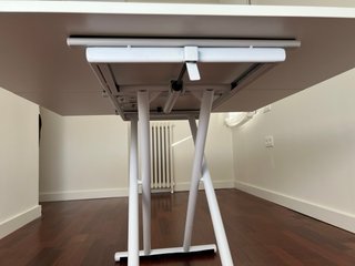 Mesa centro extensible elevable blanca