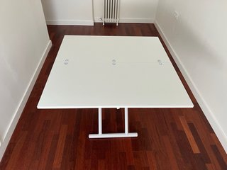 Mesa centro extensible elevable blanca