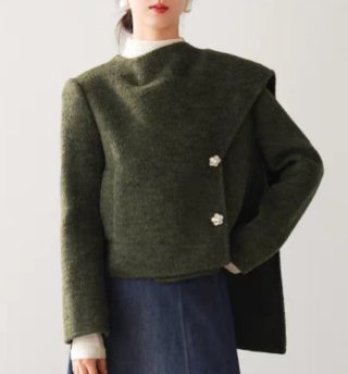 Chaqueta de lana verde oliva
