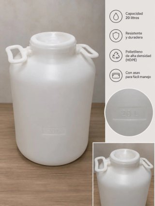 Garrafa Plástico 20L con Asas.