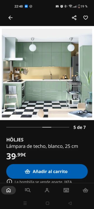 Lámpara de techo IKEA esférica