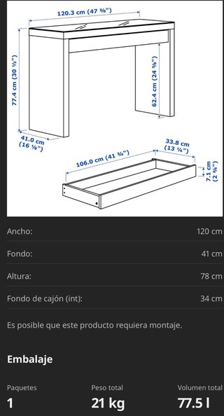 Tocador Ikea MALM Blanco