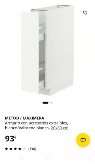 Mueble bajo cocina extraíble de Ikea