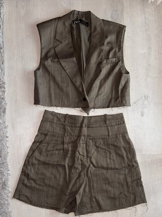 Conjunto Zara Caqui Talla S