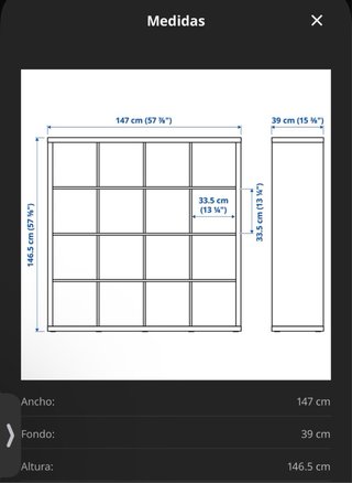Estantería Kallax 4x4 blanca Ikea
