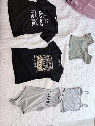 T-shirt donna nere e grigie