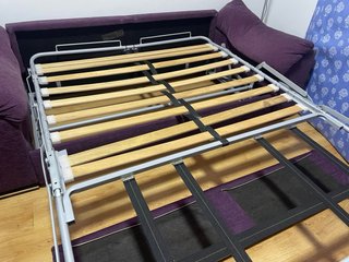 Sofá Cama Morado y Blanco