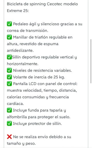 Bicicleta de Spinning Cecotec Extreme 25