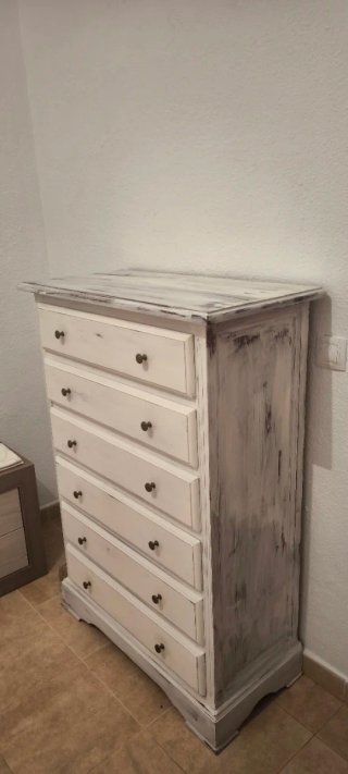 Cómoda de Madera Maciza Blanca