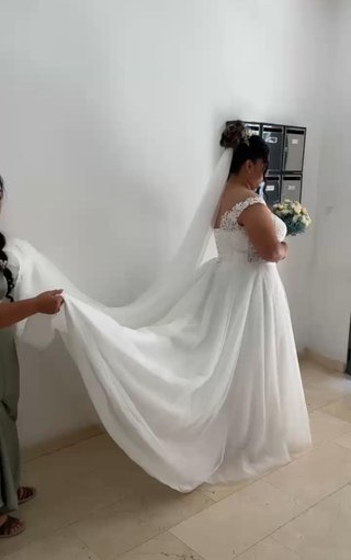 Vestido de Novia y Velo Talla 5XL