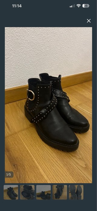 Botines Stradivarius Negros Talla 38