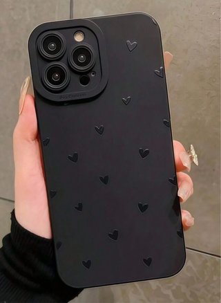 Funda iPhone 17 Pro Corazones Negros