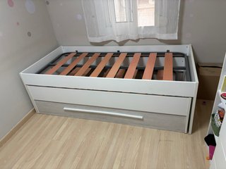 Cama nido con cajón y estante