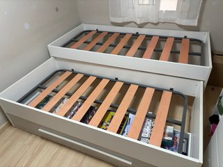 Cama nido con cajón y estante