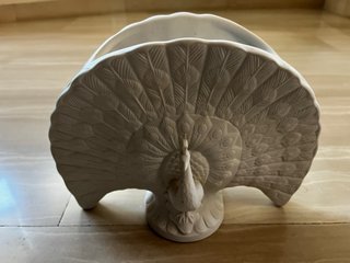 Jarrón Pavo Real Lladró Porcelana Blanca