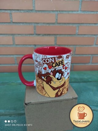 Taza El Demonio de Tasmania Con vs Sin Café