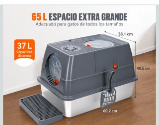 Arenero para gatos de acero inoxidable