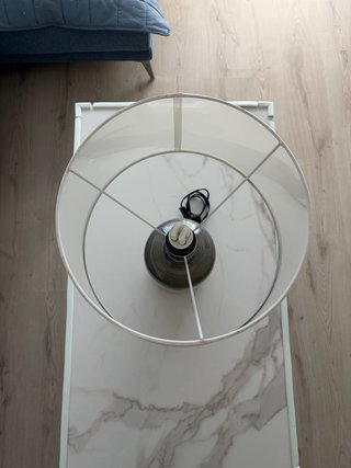 Lámpara de Mesa con Base de Porcelana Gris
