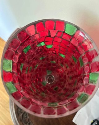 Jarrón de Mosaico Rojo y Verde