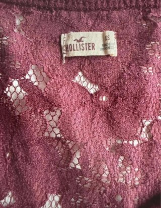 Jersey Hollister Burdeos Encaje Talla XS