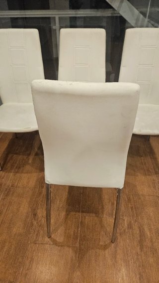4 Sillas Piel Blancas