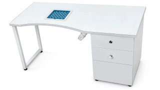 Mesa de Manicura Blanca con Cajonera
