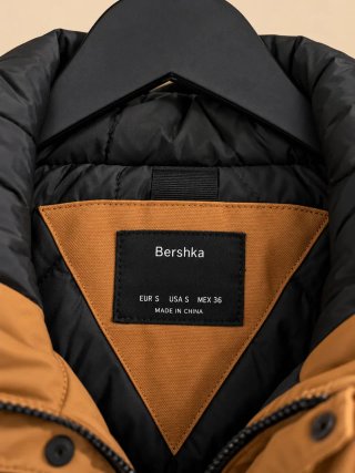 Bershka Abrigo Parka Hombre Marrón con Capucha y